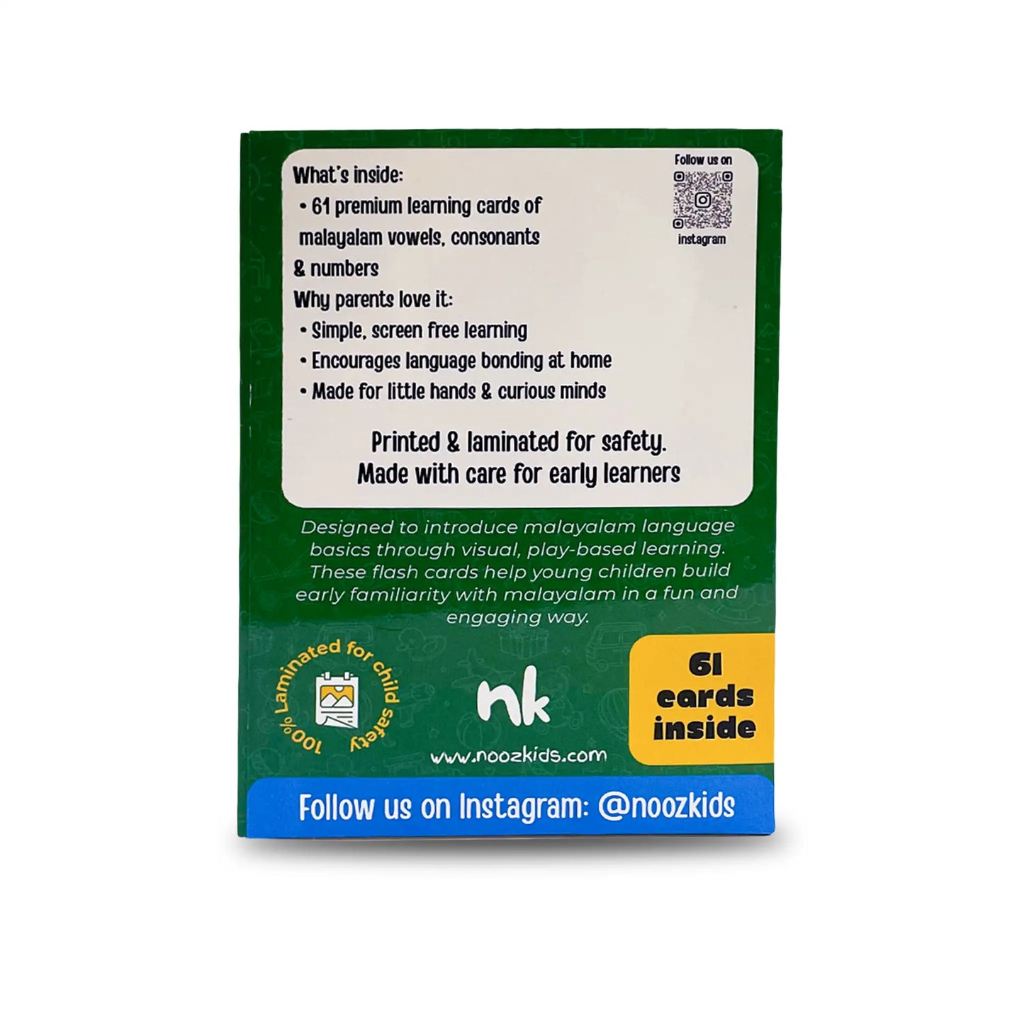 Malayalam Flashcards - 61 Card Set